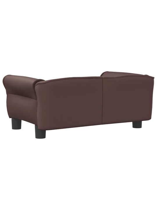 Pelíšek pro psy hnědý 70 x 45 x 30 cm umělá kůže