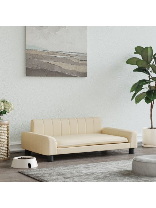 Pelíšek pro psy krémový 90 x 53 x 30 cm textil