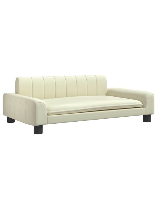Pelíšek pro psy krémový 90 x 53 x 30 cm umělá kůže