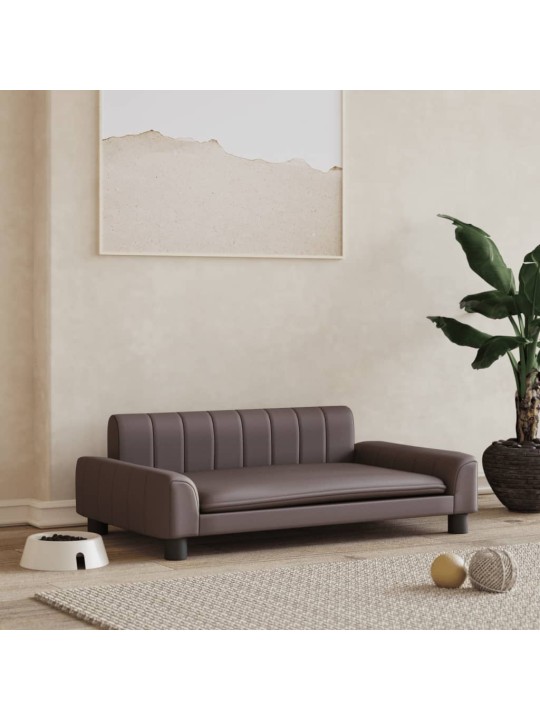 Pelíšek pro psy hnědý 90 x 53 x 30 cm umělá kůže