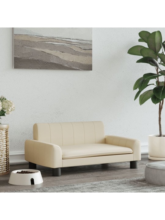 Pelíšek pro psy krémový 70 x 45 x 30 cm textil