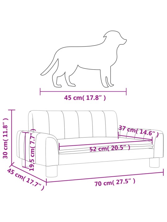 Pelíšek pro psy světle šedý 70 x 45 x 30 cm textil
