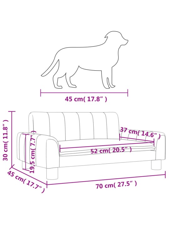 Pelíšek pro psy tmavě šedý 70 x 45 x 30 cm textil