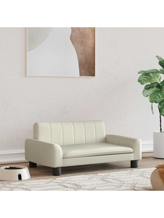Pelíšek pro psy krémový 70 x 45 x 30 cm umělá kůže