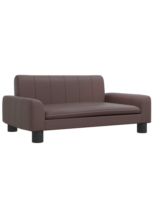Pelíšek pro psy hnědý 70 x 45 x 30 cm umělá kůže