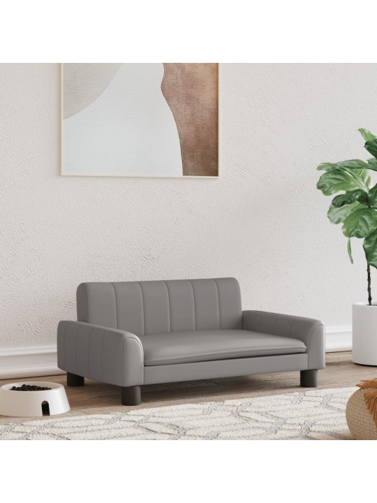 Pelíšek pro psy šedý 70 x 45 x 30 cm umělá kůže