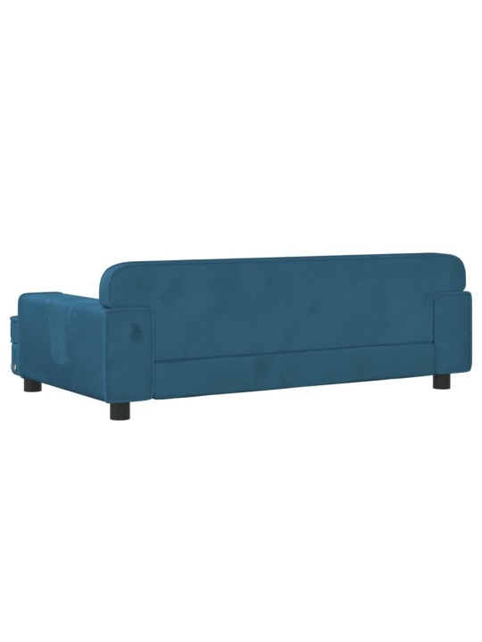 Pelíšek pro psy modrý 90 x 53 x 30 cm samet