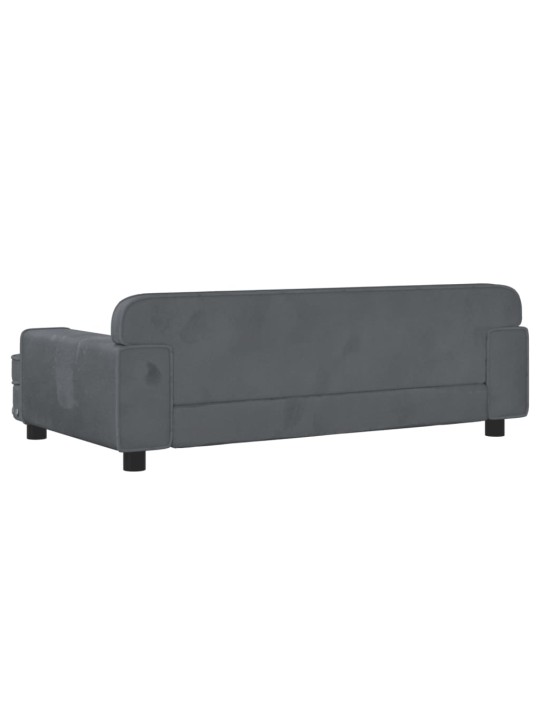 Pelíšek pro psy tmavě šedý 90 x 53 x 30 cm samet