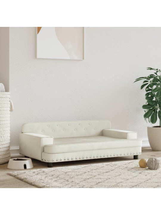Pelíšek pro psy krémový 90 x 53 x 30 cm samet