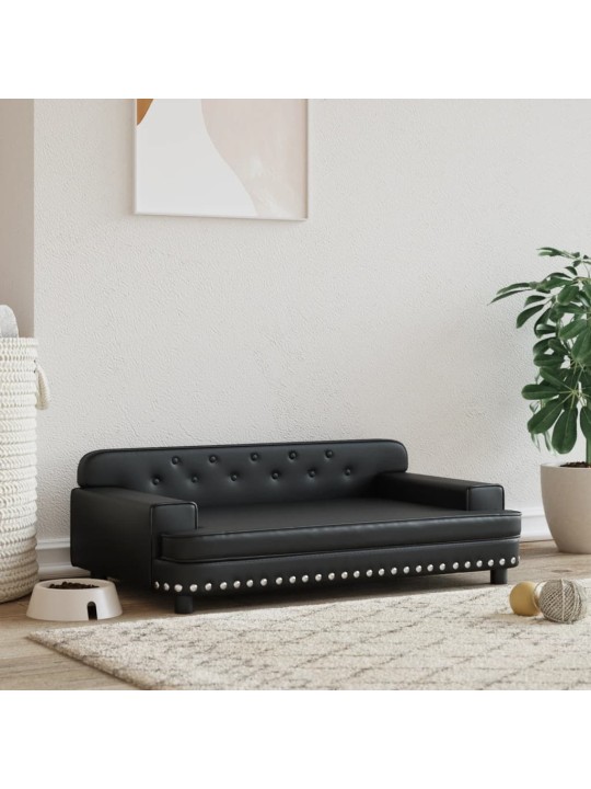 Pelíšek pro psy černý 90 x 53 x 30 cm umělá kůže