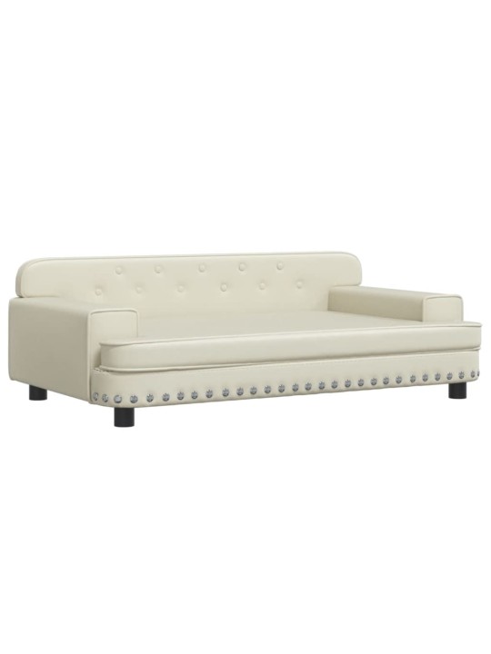 Pelíšek pro psy krémový 90 x 53 x 30 cm umělá kůže