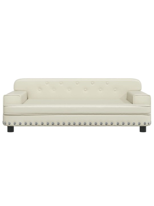 Pelíšek pro psy krémový 90 x 53 x 30 cm umělá kůže