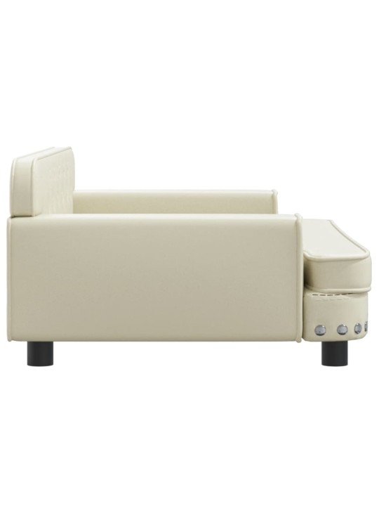 Pelíšek pro psy krémový 90 x 53 x 30 cm umělá kůže