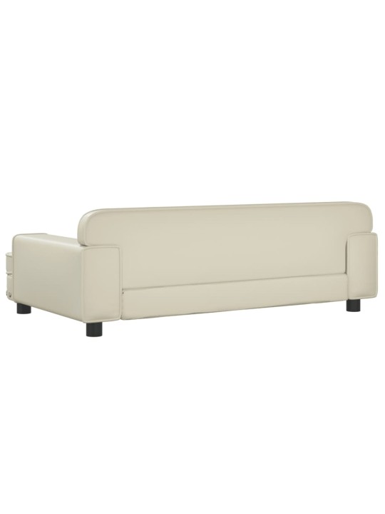 Pelíšek pro psy krémový 90 x 53 x 30 cm umělá kůže