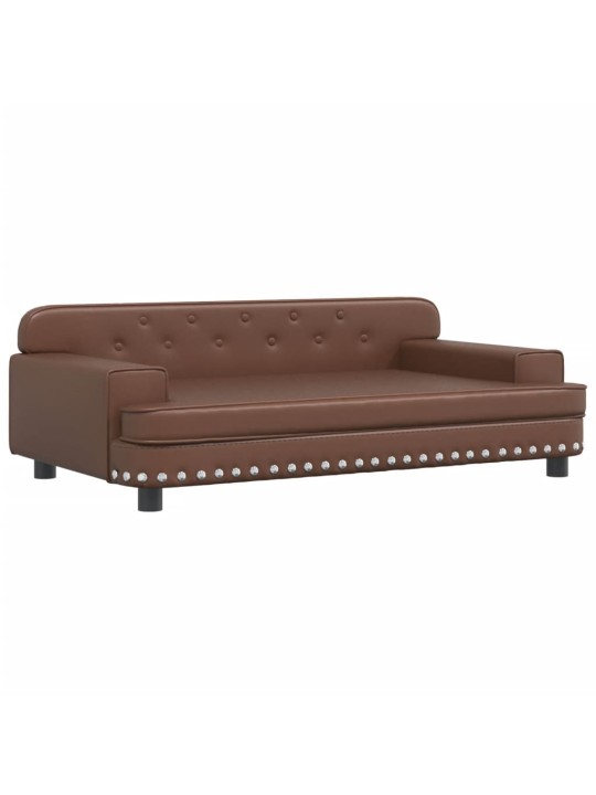Pelíšek pro psy hnědý 90 x 53 x 30 cm umělá kůže