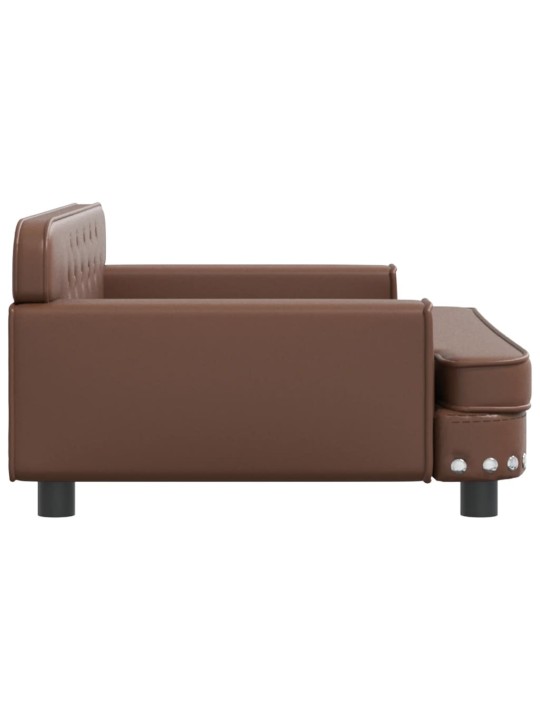 Pelíšek pro psy hnědý 90 x 53 x 30 cm umělá kůže