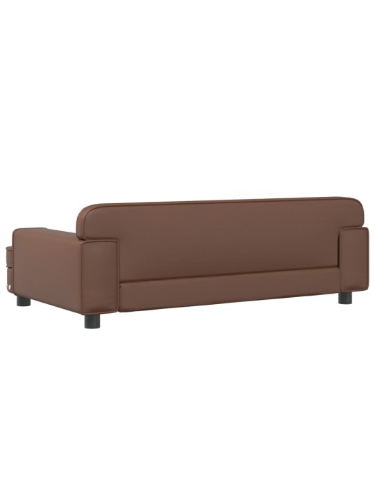 Pelíšek pro psy hnědý 90 x 53 x 30 cm umělá kůže