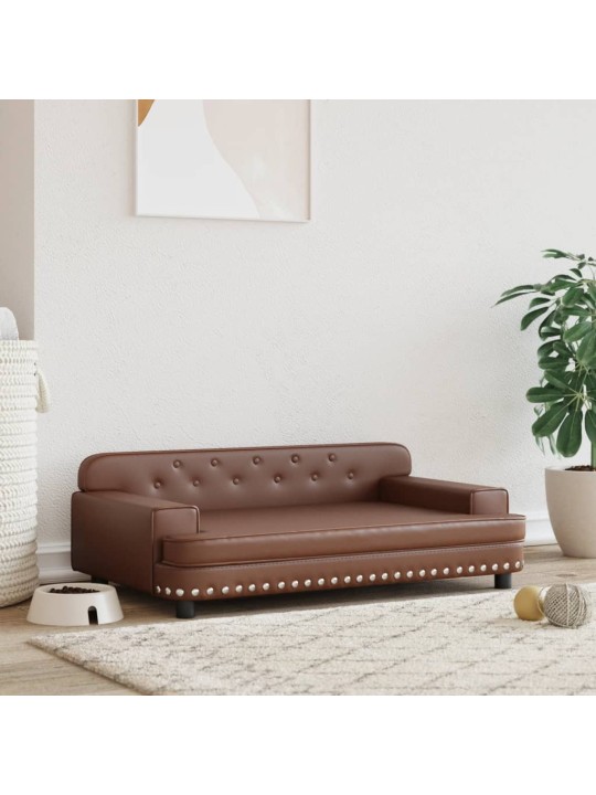 Pelíšek pro psy hnědý 90 x 53 x 30 cm umělá kůže