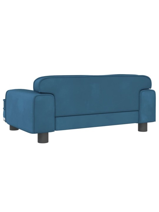 Pelíšek pro psy modrý 70 x 45 x 30 cm samet
