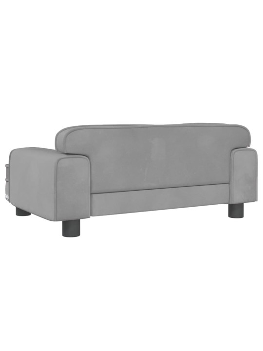 Pelíšek pro psy světle šedý 70 x 45 x 30 cm samet
