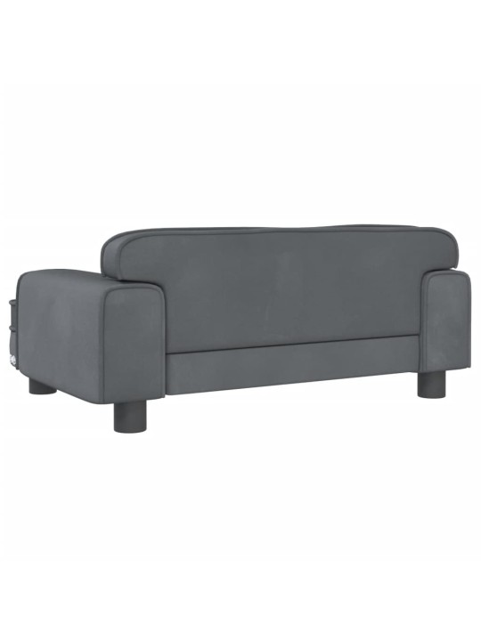 Pelíšek pro psy tmavě šedý 70 x 45 x 30 cm samet