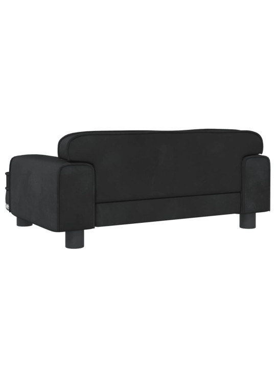 Pelíšek pro psy černý 70 x 45 x 30 cm samet