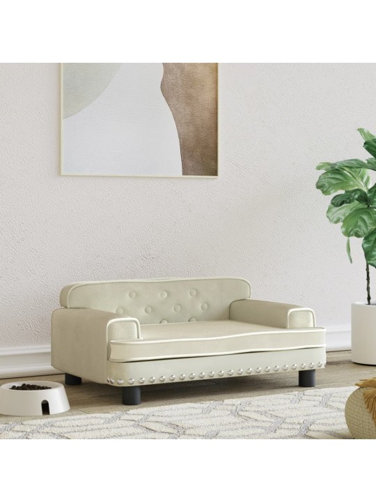 Pelíšek pro psy krémový 70 x 45 x 30 cm samet