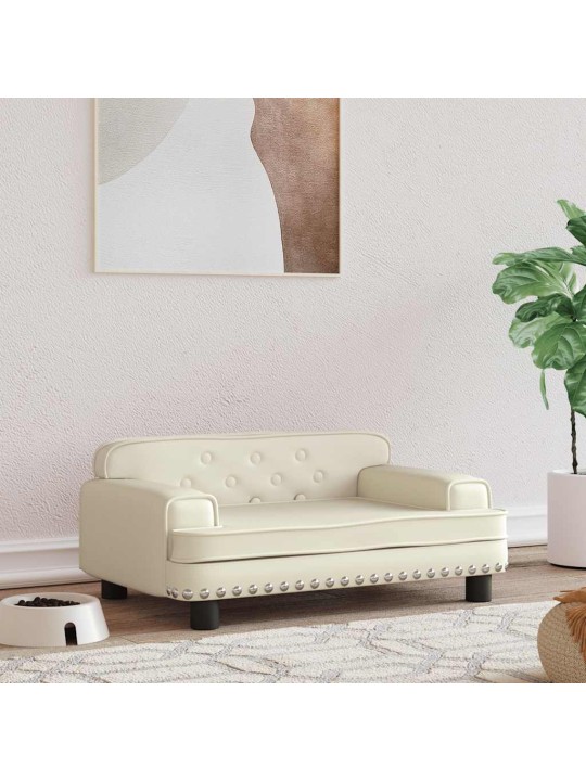 Pelíšek pro psy krémový 70 x 45 x 30 cm umělá kůže