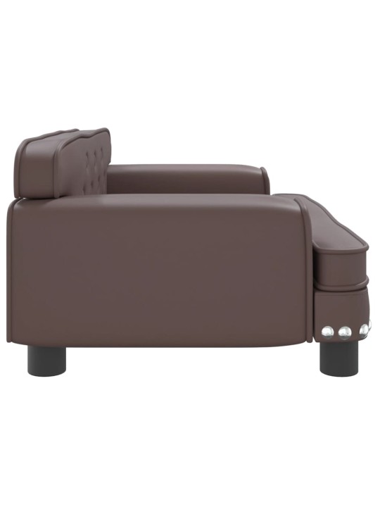 Pelíšek pro psy hnědý 70 x 45 x 30 cm umělá kůže