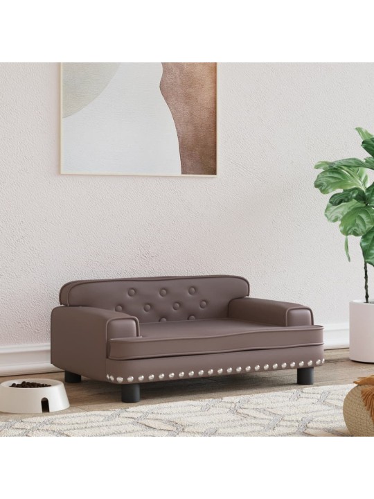 Pelíšek pro psy hnědý 70 x 45 x 30 cm umělá kůže