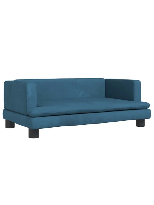 Pelíšek pro psy modrý 80 x 45 x 30 cm samet
