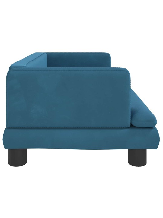 Pelíšek pro psy modrý 80 x 45 x 30 cm samet