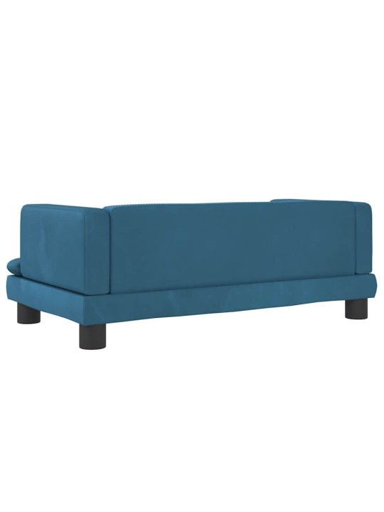 Pelíšek pro psy modrý 80 x 45 x 30 cm samet