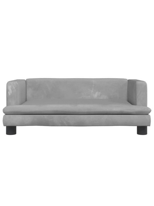 Pelíšek pro psy světle šedý 80 x 45 x 30 cm samet