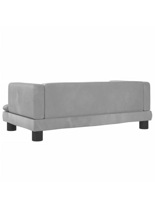 Pelíšek pro psy světle šedý 80 x 45 x 30 cm samet