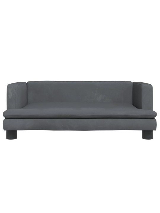 Pelíšek pro psy tmavě šedý 80 x 45 x 30 cm samet