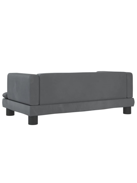 Pelíšek pro psy tmavě šedý 80 x 45 x 30 cm samet