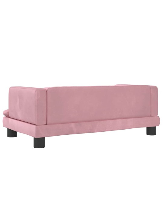 Pelíšek pro psy růžový 80 x 45 x 30 cm samet