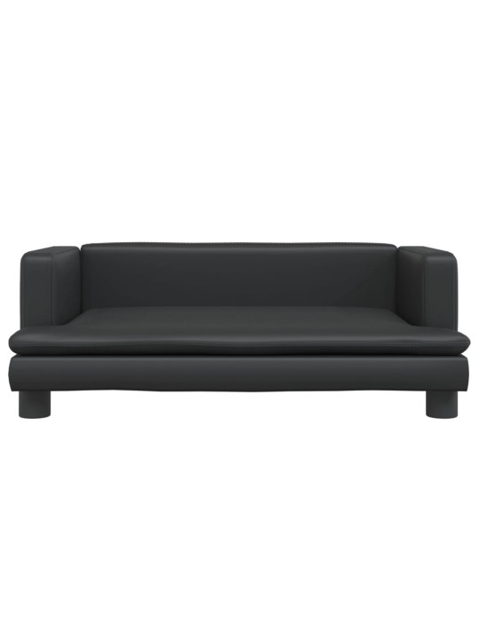Pelíšek pro psy černý 80 x 45 x 30 cm umělá kůže