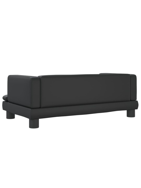 Pelíšek pro psy černý 80 x 45 x 30 cm umělá kůže