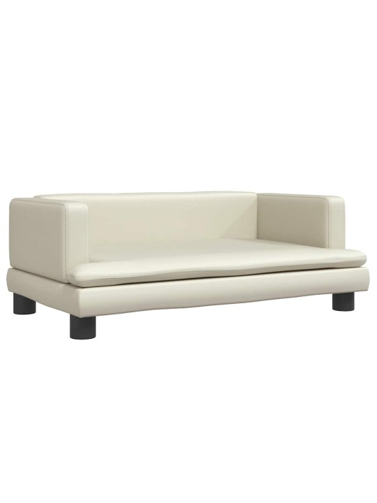 Pelíšek pro psy krémový 80 x 45 x 30 cm umělá kůže