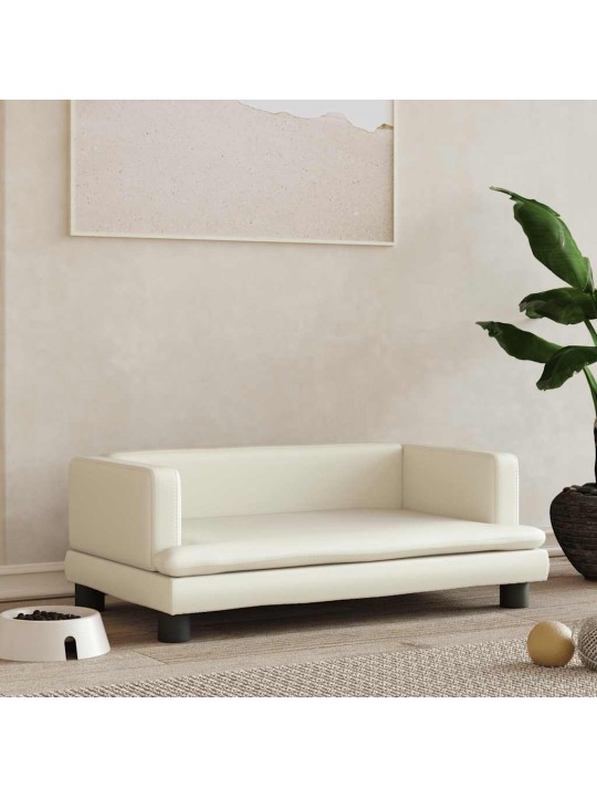 Pelíšek pro psy krémový 80 x 45 x 30 cm umělá kůže