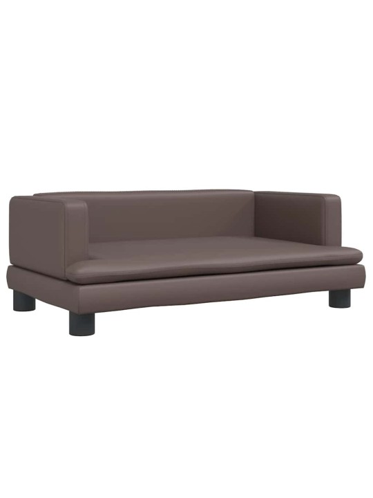 Pelíšek pro psy hnědý 80 x 45 x 30 cm umělá kůže