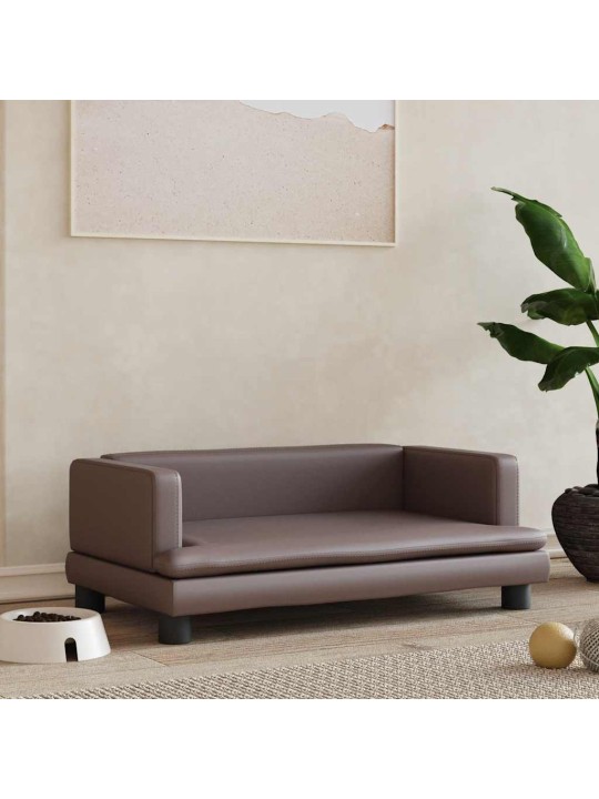 Pelíšek pro psy hnědý 80 x 45 x 30 cm umělá kůže