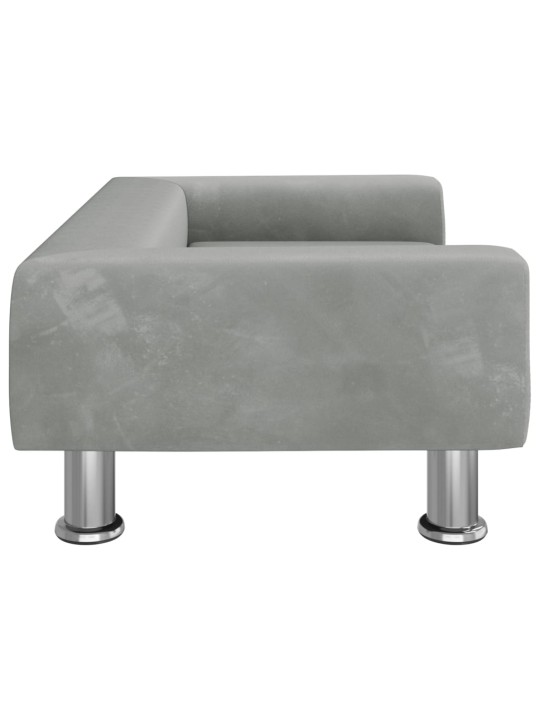 Pelíšek pro psy světle šedý 70 x 45 x 26,5 cm samet