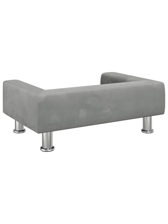 Pelíšek pro psy světle šedý 70 x 45 x 26,5 cm samet