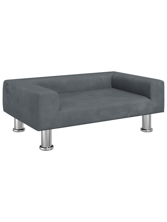 Pelíšek pro psy tmavě šedý 70 x 45 x 26,5 cm samet