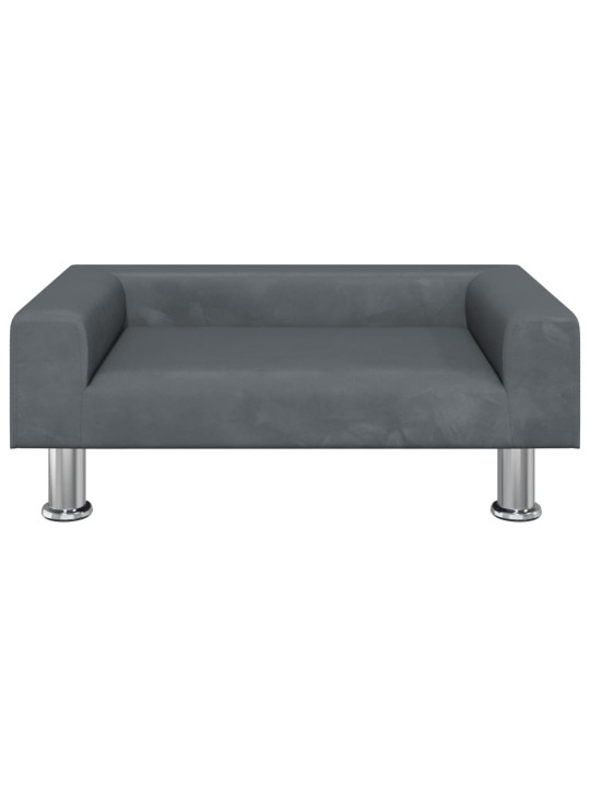 Pelíšek pro psy tmavě šedý 70 x 45 x 26,5 cm samet