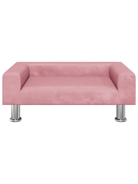 Pelíšek pro psy růžový 70 x 45 x 26,5 cm samet