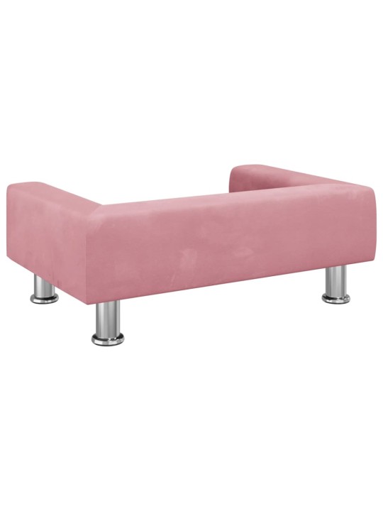 Pelíšek pro psy růžový 70 x 45 x 26,5 cm samet